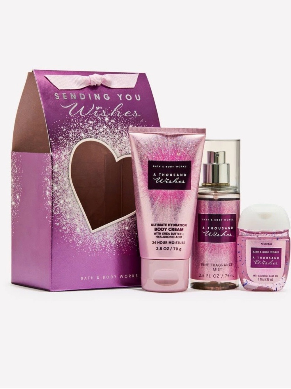 B&BW ‘A Thousand Wishes’ Gift Set: Fragrance Mist, Body Cream & Hand Sanitizer